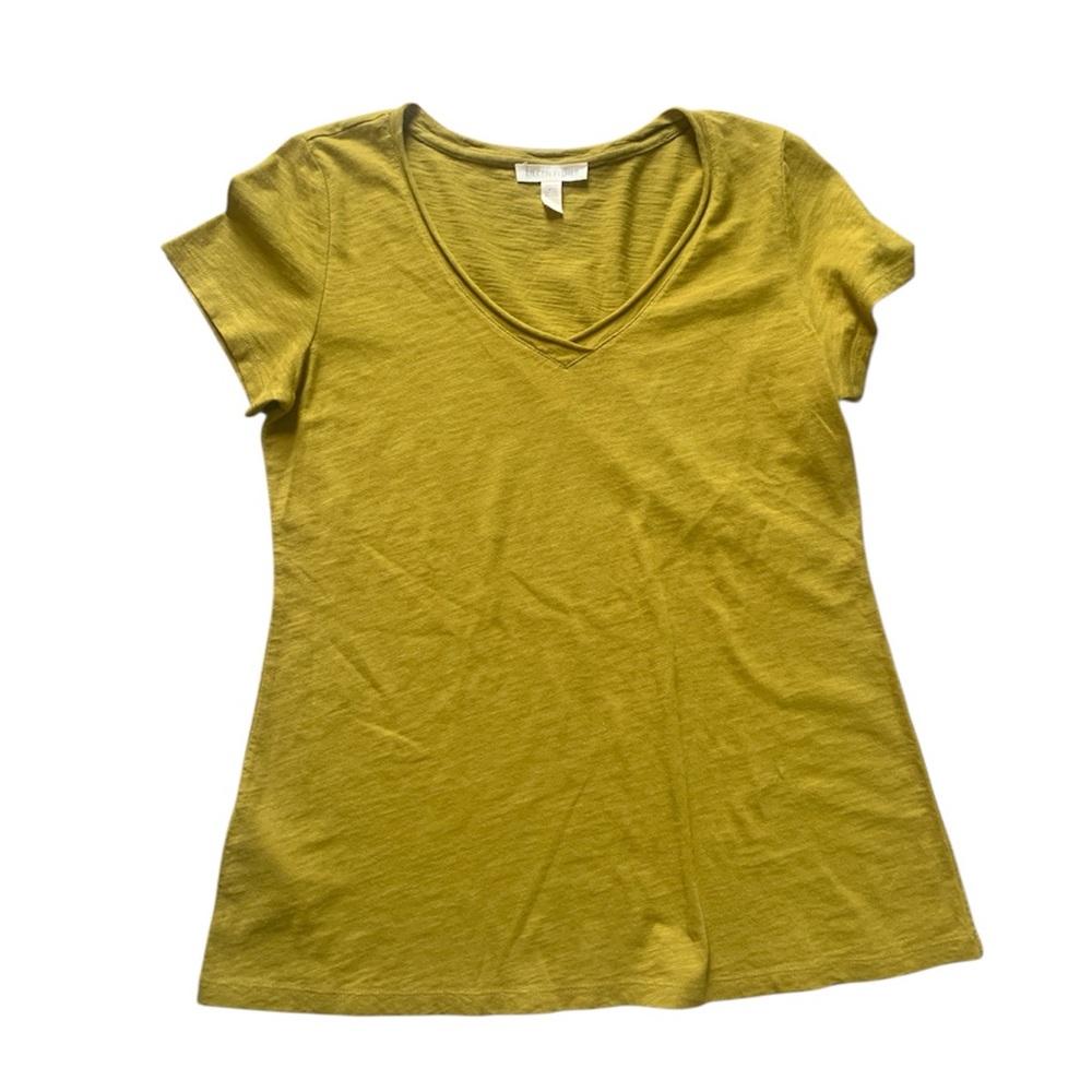 Eileen Fisher V-Neck Mustard Yellow Women's Top XXS